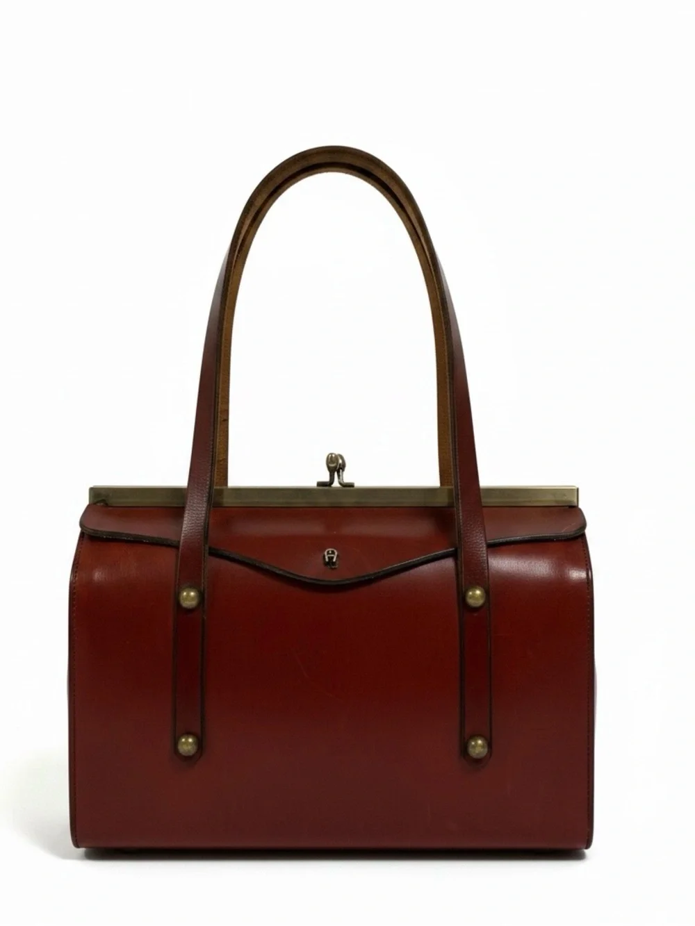 Vintage handmade leather Etienne Aigner small satchel purse bag